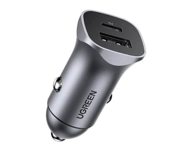 UGREEN Ładowarka samochodowa CD130 USB USB-C 24W szara - 1488958 - zdjęcie